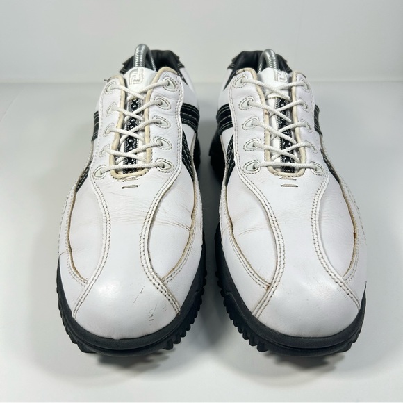 FootJoy FJ Contour Series White Leather Spikes Golf Shoe 54051; Men's Size 9.5 M - Picture 9 of 16